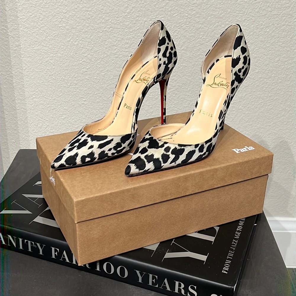 Christian Louboutin leopard heels, size: 37 1/2